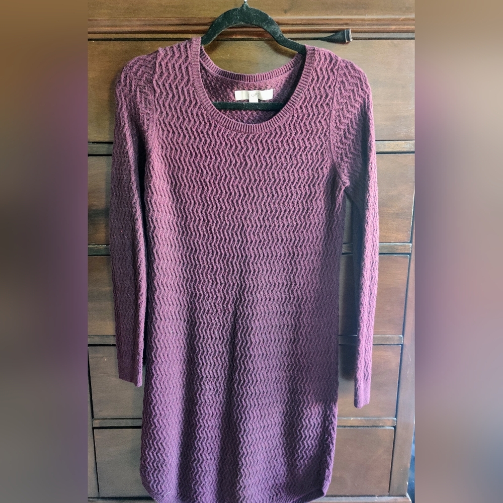 Elegant Purple Knit Dress